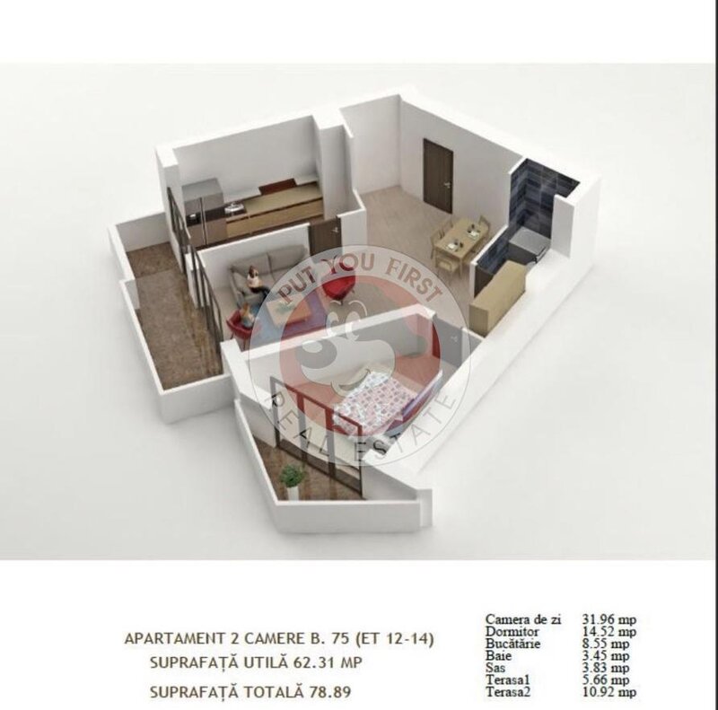 Mihai Bravu | 2 camere | 79mp | Semidecomandat | B12286